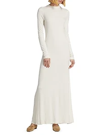 Jersey Long-Sleeve Maxi Dress