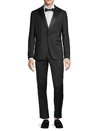 Stretch-Wool Peak-Lapel Tuxedo