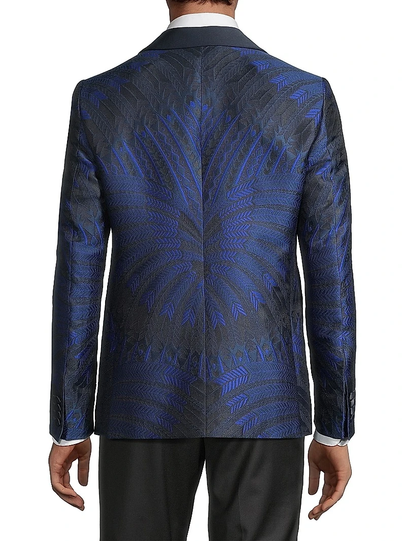 Leaf Silk-Blend One-Button Dinner Jacket