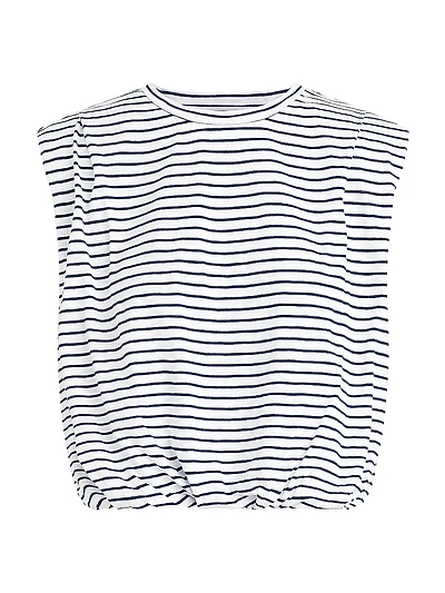 The Arden Breton-Striped Cotton-Blend Top