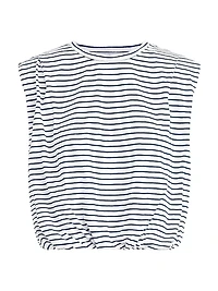 The Arden Breton-Striped Cotton-Blend Top