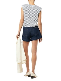 The Arden Breton-Striped Cotton-Blend Top