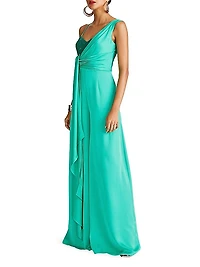 Khi Draped Satin Jumpsuit