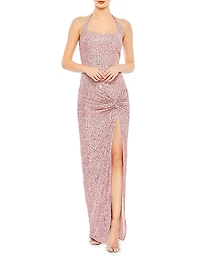 Ieena Sequined Knotted Gown