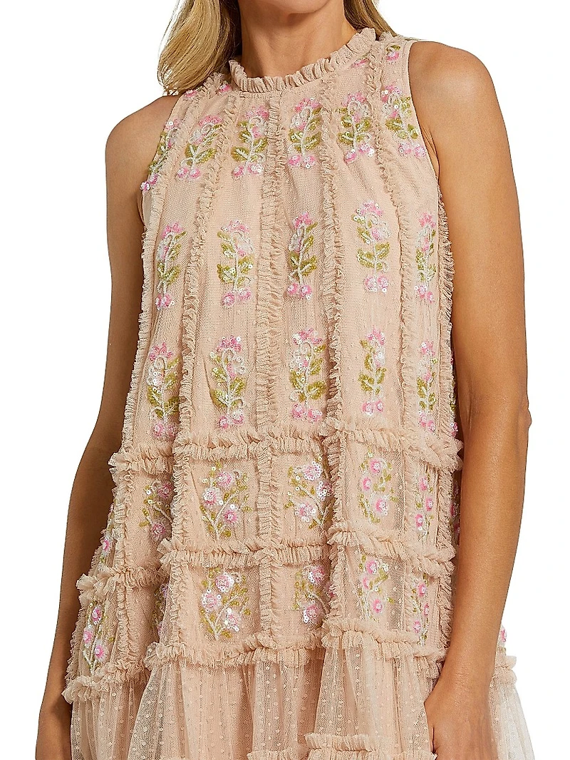 Sequined Ruffled Minidress