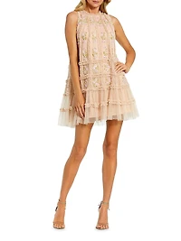 Sequined Ruffled Minidress