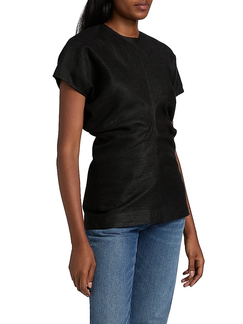 Crinkled Slouch-Waist Top