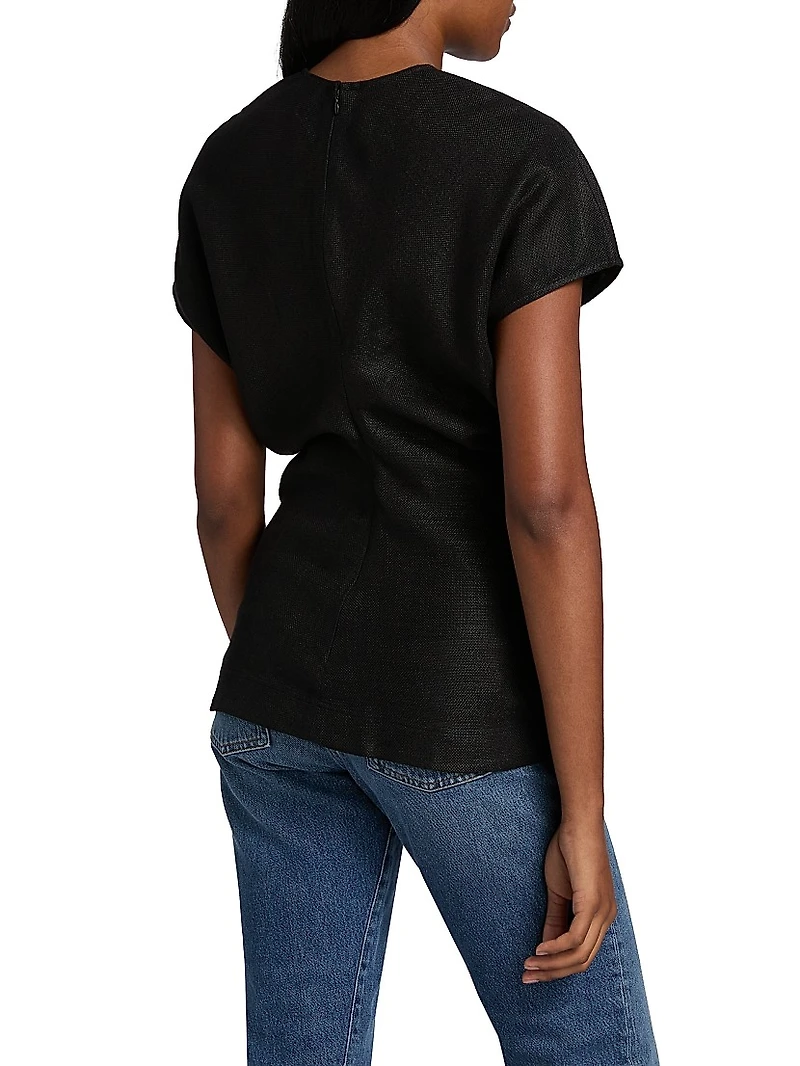 Crinkled Slouch-Waist Top