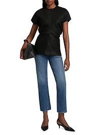 Crinkled Slouch-Waist Top