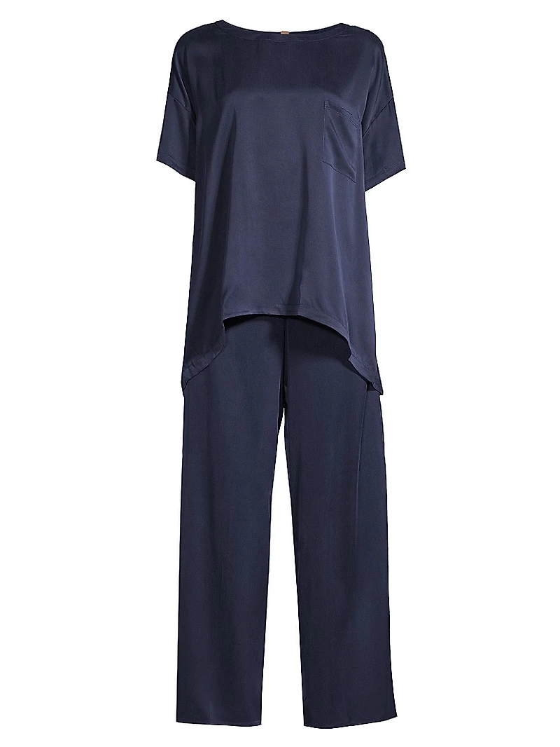 Washable Silk T-Shirt & Pants Pajamas