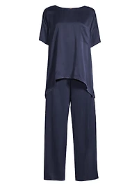 Washable Silk T-Shirt & Pants Pajamas