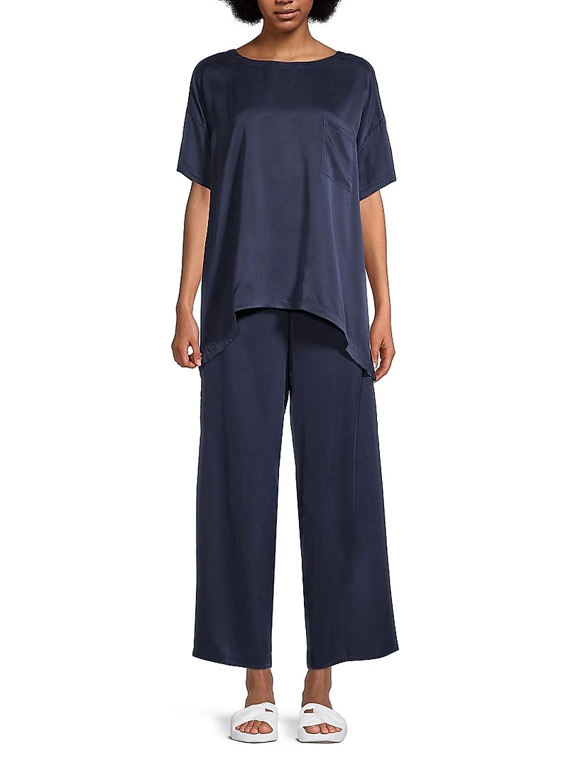 Washable Silk T-Shirt & Pants Pajamas