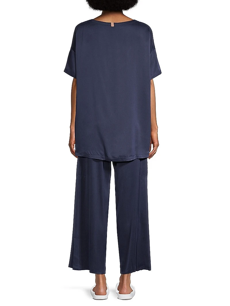 Washable Silk T-Shirt & Pants Pajamas