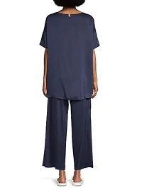Washable Silk T-Shirt & Pants Pajamas