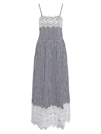 Glamis Seersucker & Lace Maxi Dress