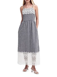 Glamis Seersucker & Lace Maxi Dress