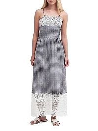 Glamis Seersucker & Lace Maxi Dress