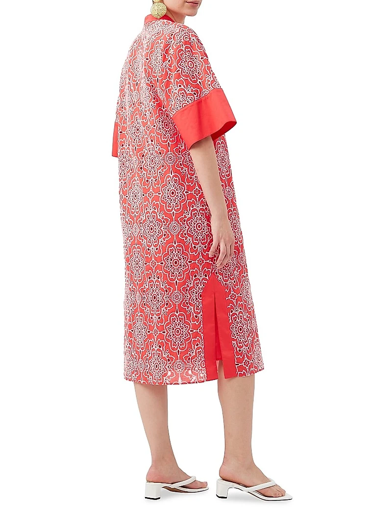 Villa Cotton Eyelet Midi-Dress