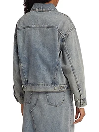 Contrast-Panel Denim Trucker Jacket