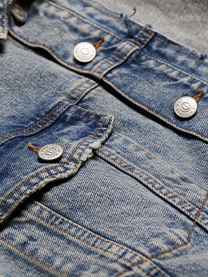 Contrast-Panel Denim Trucker Jacket
