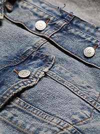 Contrast-Panel Denim Trucker Jacket