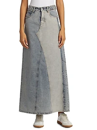 A-Line Denim Maxi Skirt
