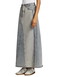 A-Line Denim Maxi Skirt