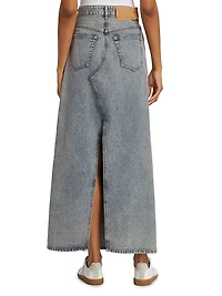A-Line Denim Maxi Skirt