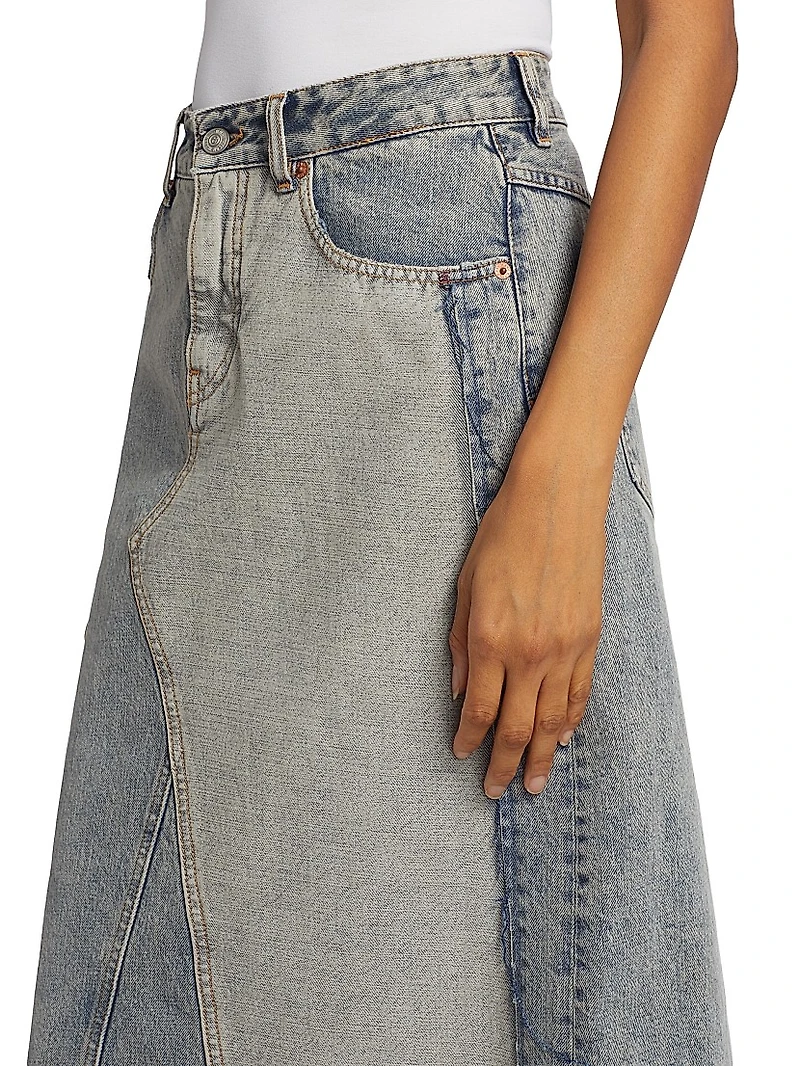 A-Line Denim Maxi Skirt