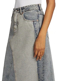 A-Line Denim Maxi Skirt