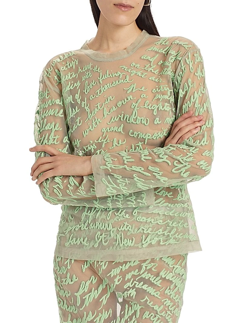 Sheer Script Top