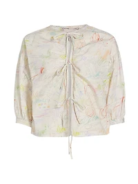 Jacobs Cotton Tie-Front Blouse