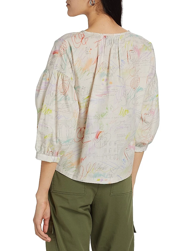 Jacobs Cotton Tie-Front Blouse