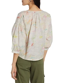 Jacobs Cotton Tie-Front Blouse