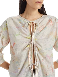 Jacobs Cotton Tie-Front Blouse