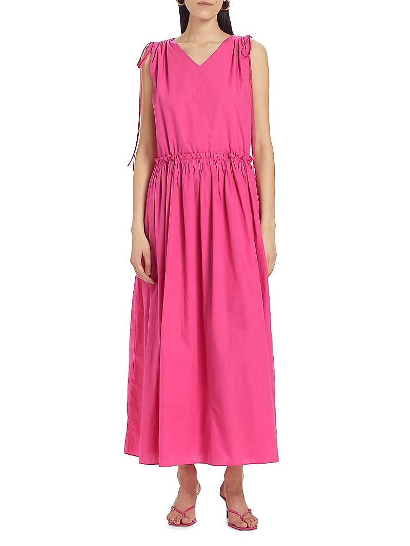 Jacobs Gathered Cotton Poplin Maxi Dress