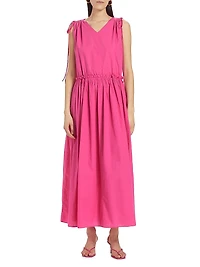 Jacobs Gathered Cotton Poplin Maxi Dress