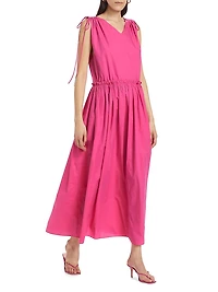 Jacobs Gathered Cotton Poplin Maxi Dress