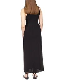 Scoopneck Pleated Maxi Dress