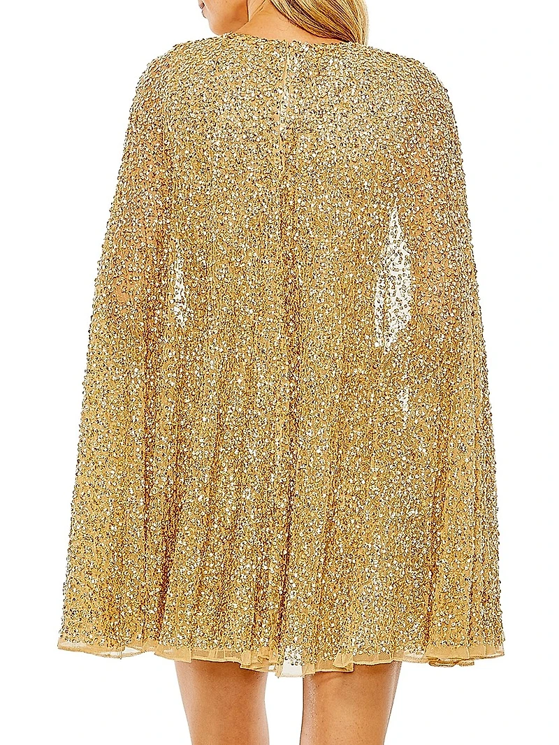 Sequined Cape Minidress