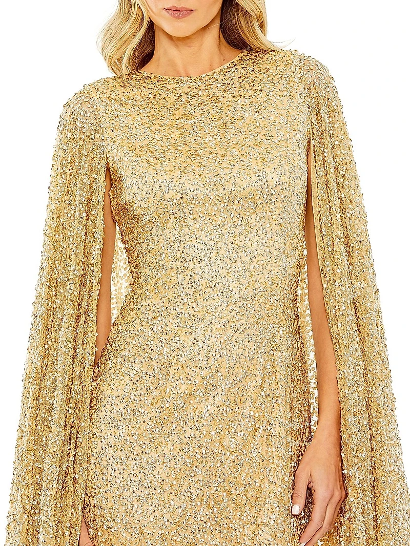 Sequined Cape Minidress