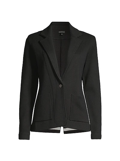 Cotton-Blend Knit Blazer