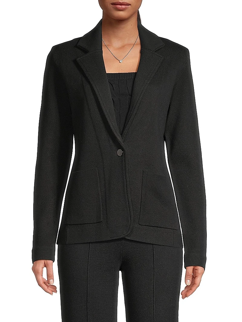 Cotton-Blend Knit Blazer