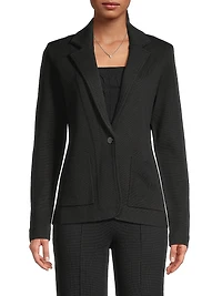 Cotton-Blend Knit Blazer