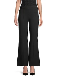 Cotton-Blend Flared Knit Pants