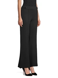 Cotton-Blend Flared Knit Pants