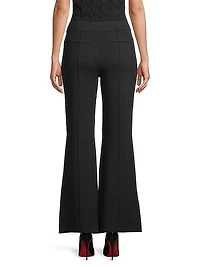 Cotton-Blend Flared Knit Pants
