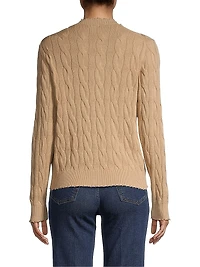 Frayed Cable-Knit Cardigan