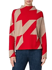 Oversized Houndstooth Boxy Sweater