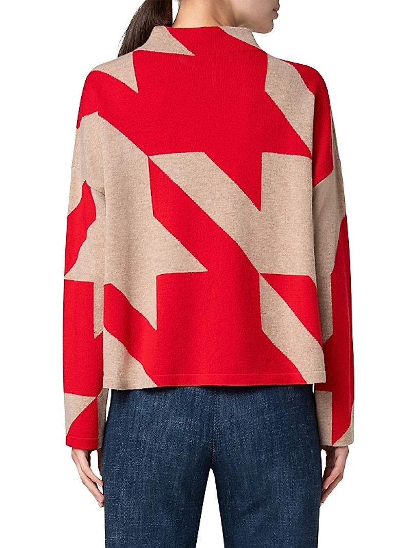 Oversized Houndstooth Boxy Sweater